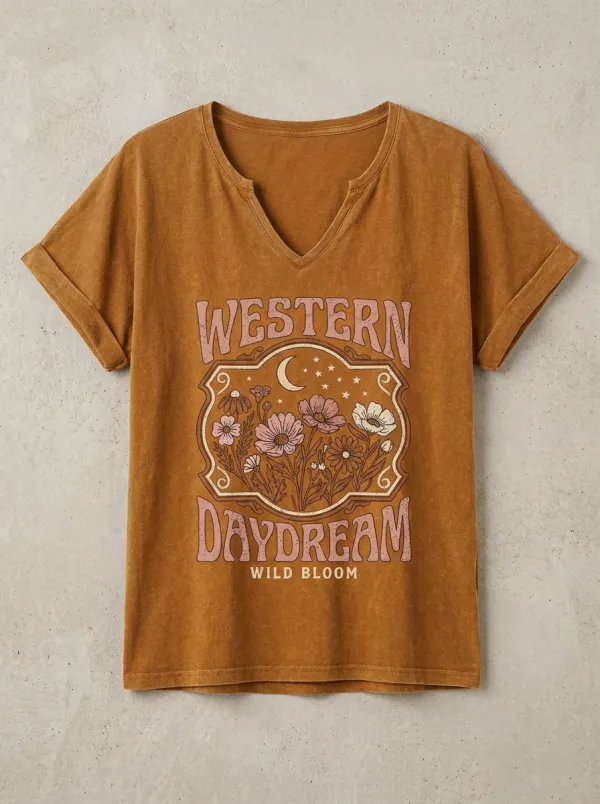 Easy-Wear Western Women's V-Neck T-Shirt