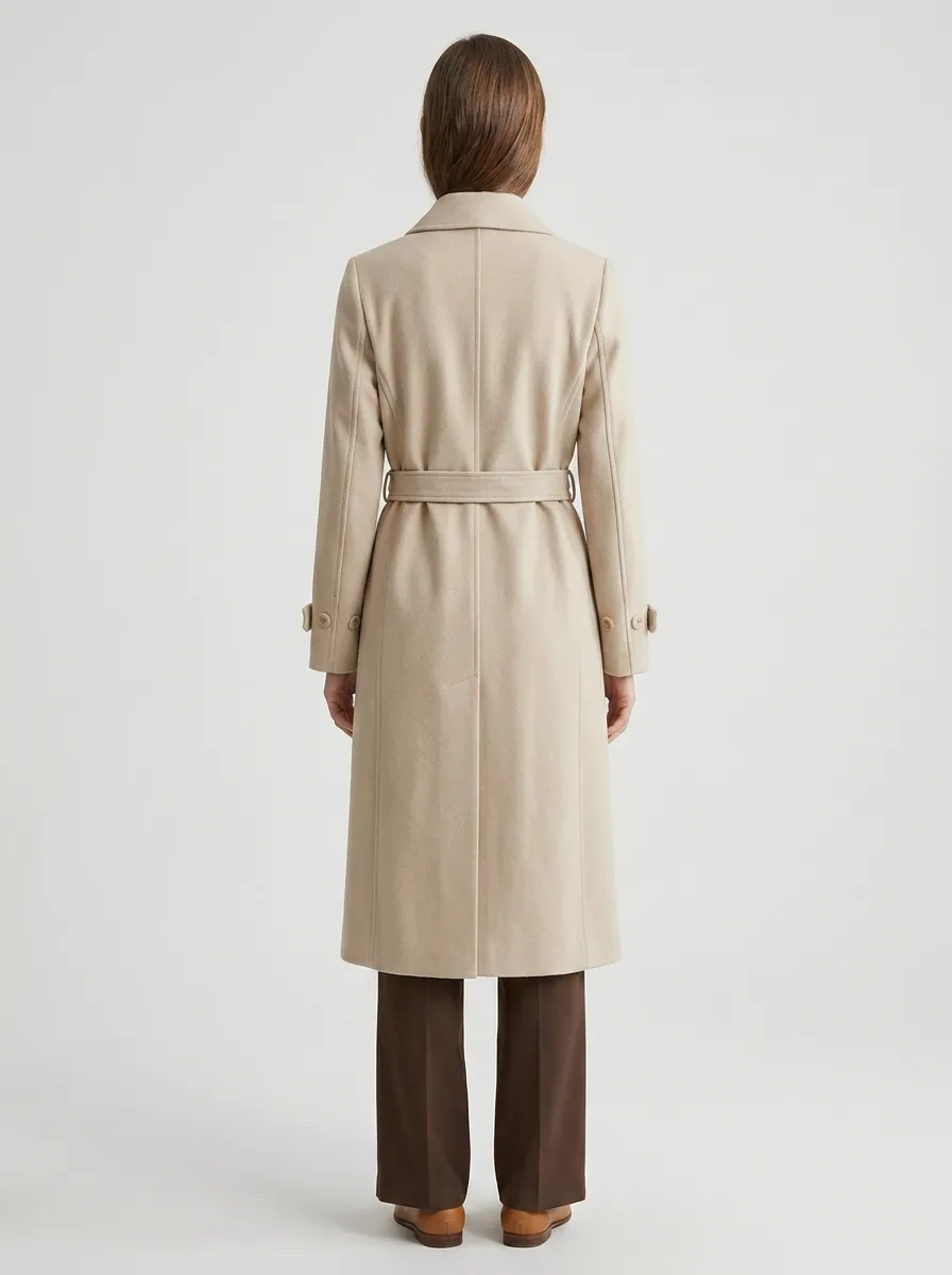 Women's Versatile Belted Minimalist Long Trench Coat