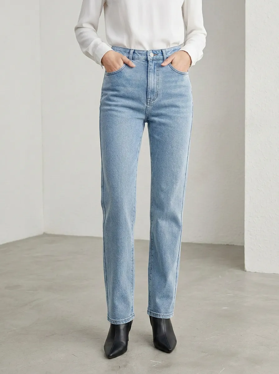 Relaxed High-Rise Vintage-Wash Women's Straight-Leg Jeans