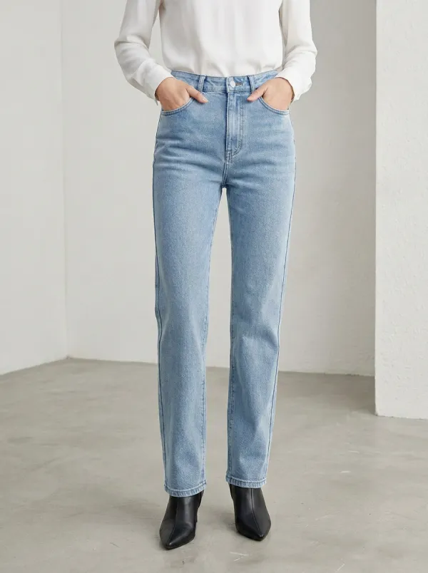 Relaxed High-Rise Vintage-Wash Women's Straight-Leg Jeans