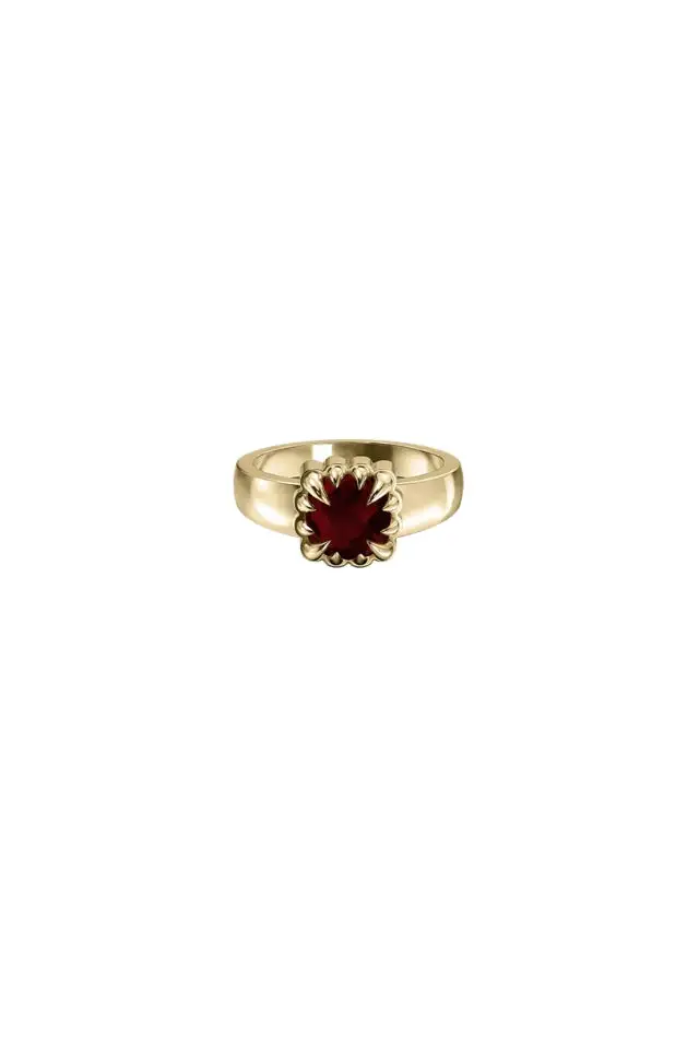 Garnet Heart Ring