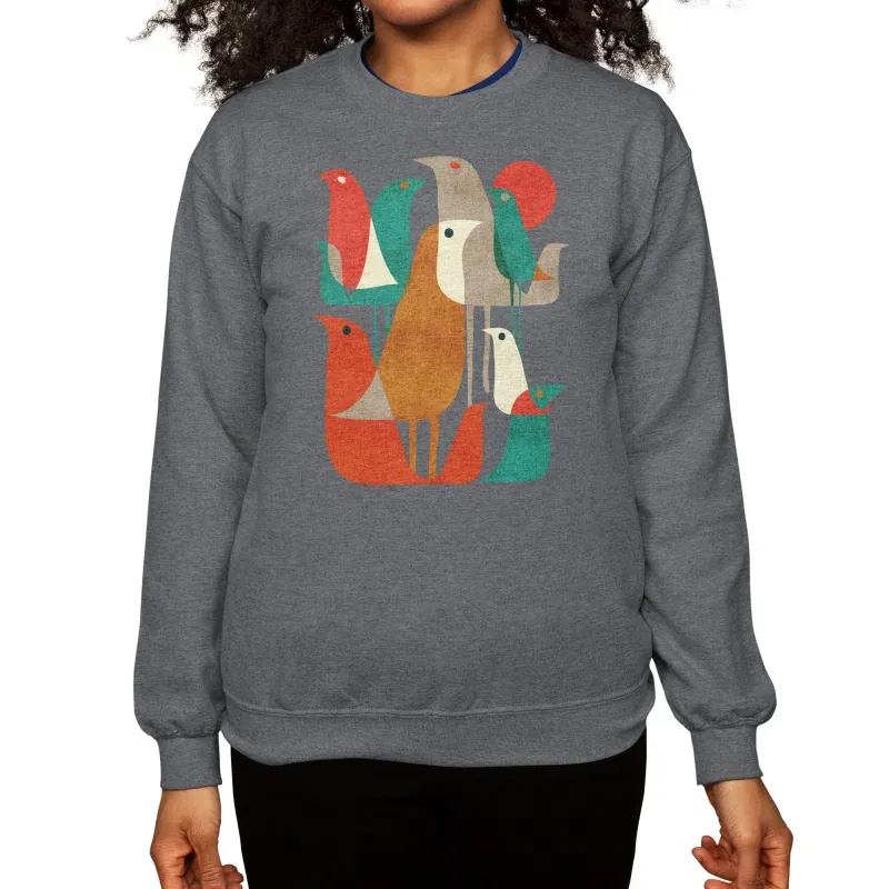 Geometric Bird Art Sweatshirt