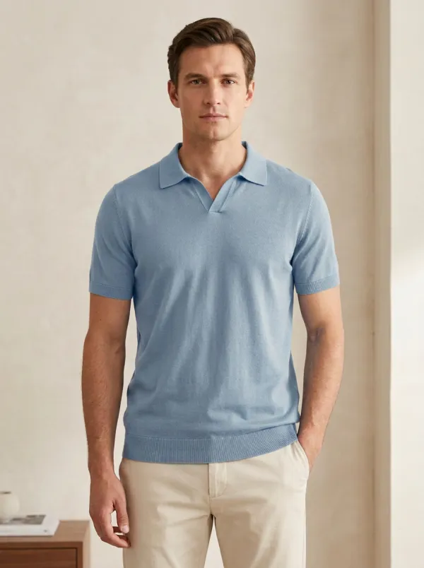 Classic V-Neck Men's Polo Shirt