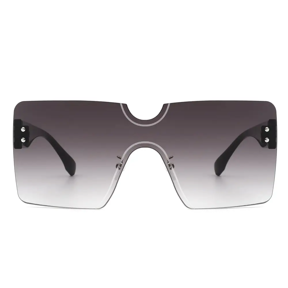 Woven Square Rimless Frame Sunglasses
