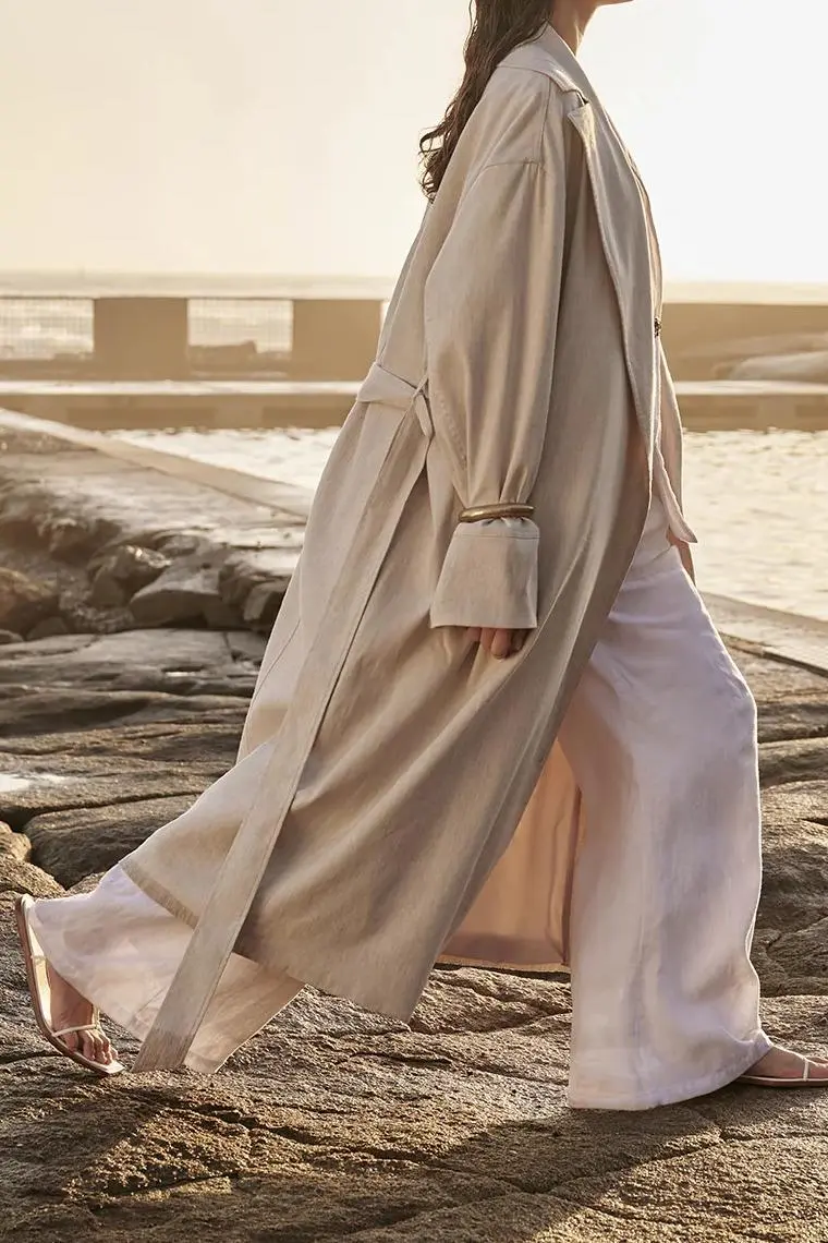 NATURAL LINEN BLEND COAT
