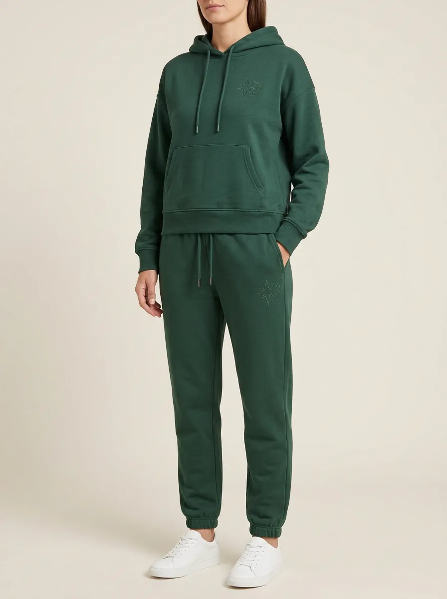 Women's Celestial Embroidered Hoodie and Tapered Jogger Set