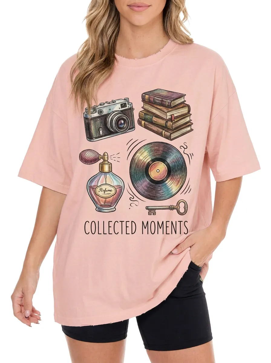 Women's Vintage Camera Book Vinyl Graphic T-Shirt