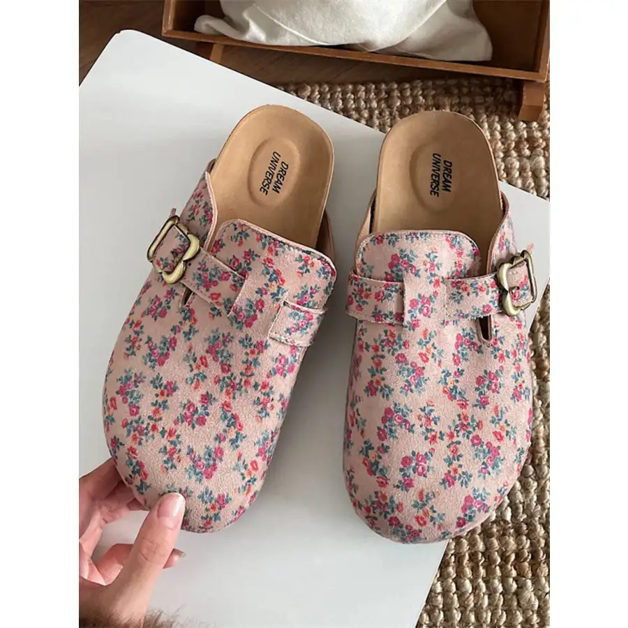 Pattern Round Toe Slip Ons Shoes