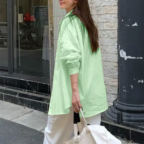 Graceful Daywear Striped Oversized Shirt