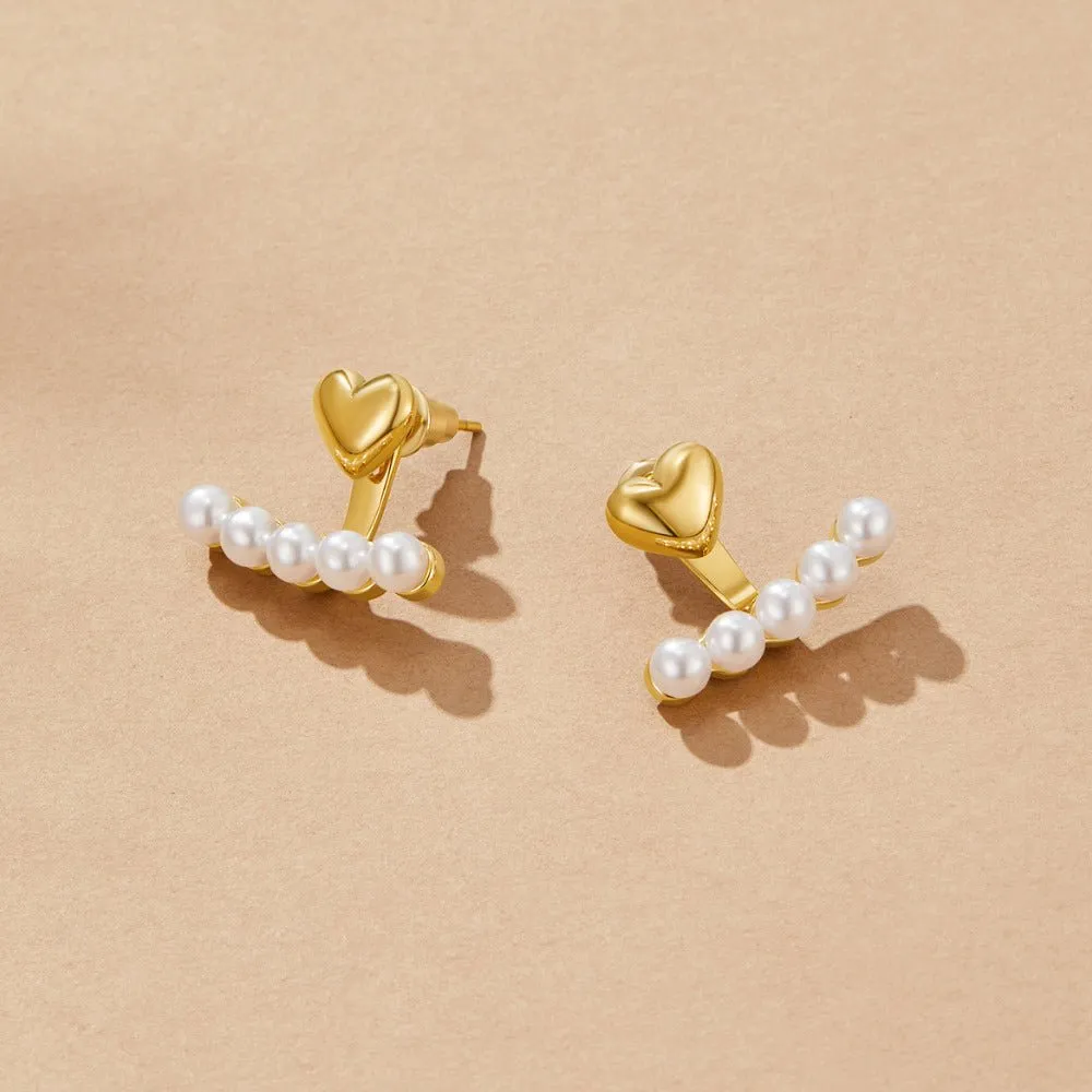 Pearl and Heart Romance Earrings