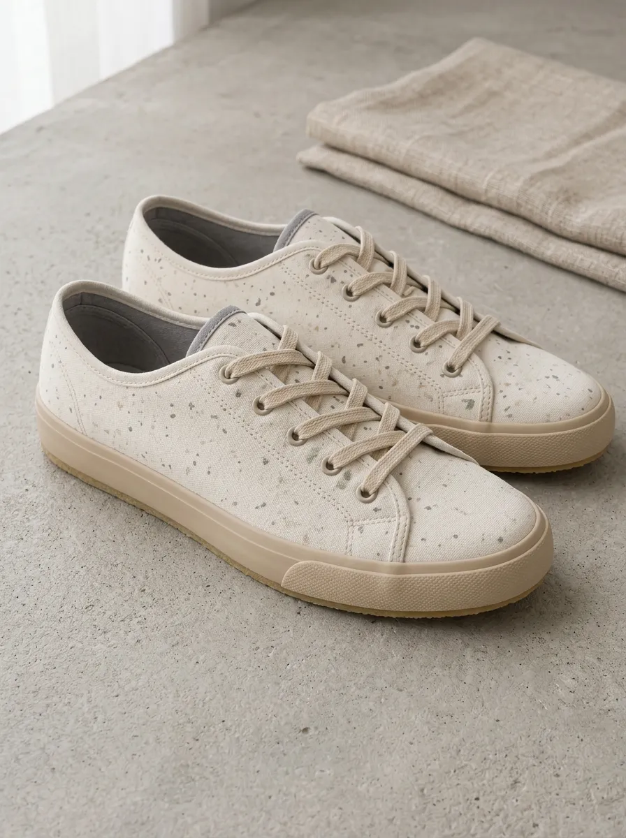 Men's Refined Minimalist Speckled Patterned Canvas Shoes