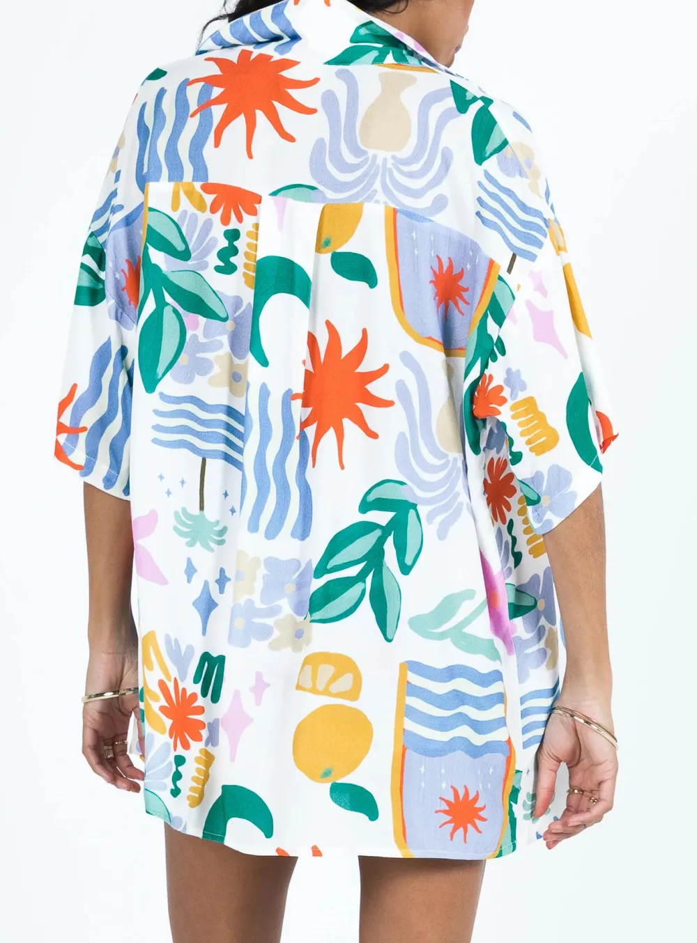 Colorful Abstract Print Short Sleeve Shirt