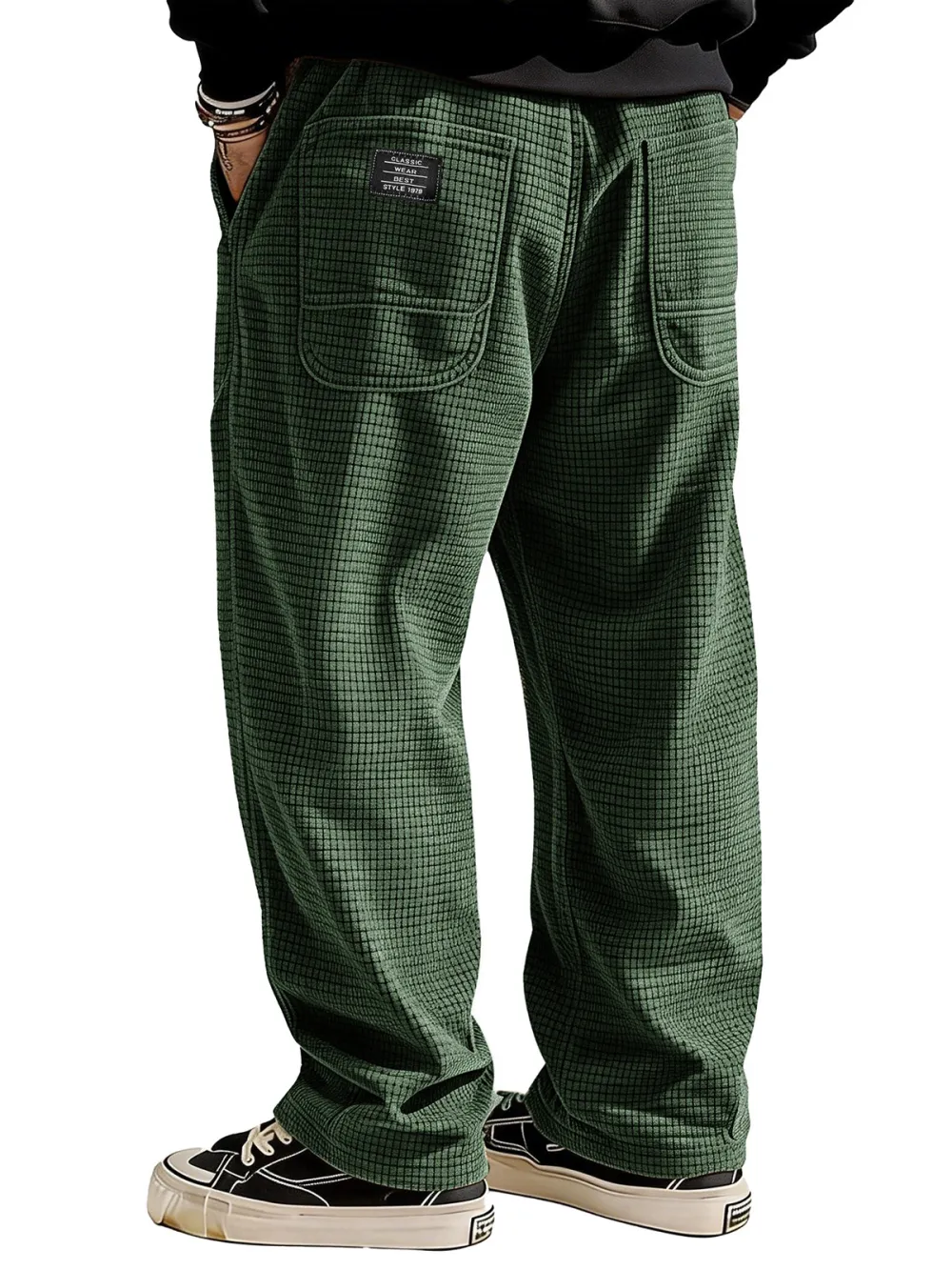 Tailored Textured Knit Pocket Relaxed Pants