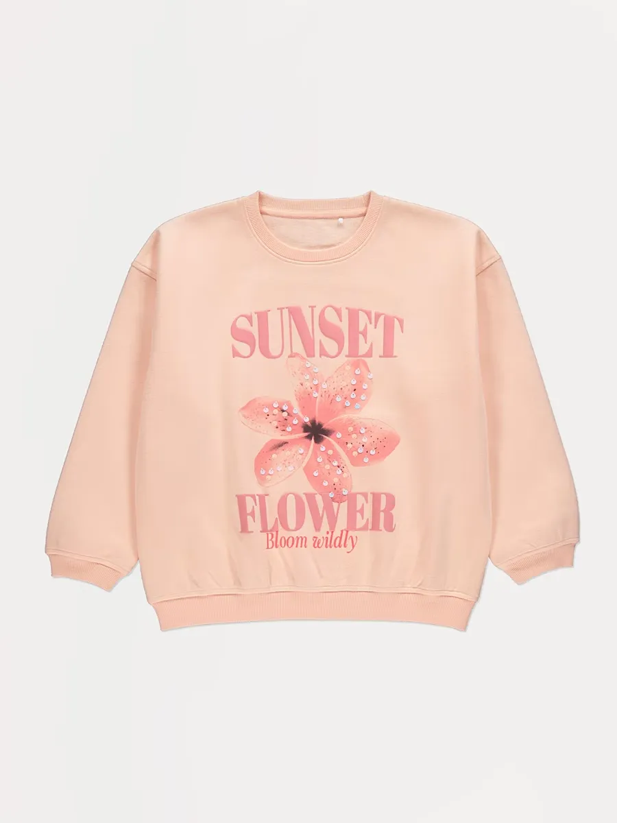 Peach Sunset Flower Sweatshirt