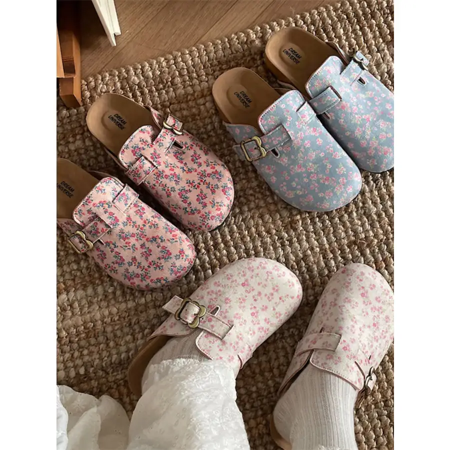 Pattern Round Toe Slip Ons Shoes