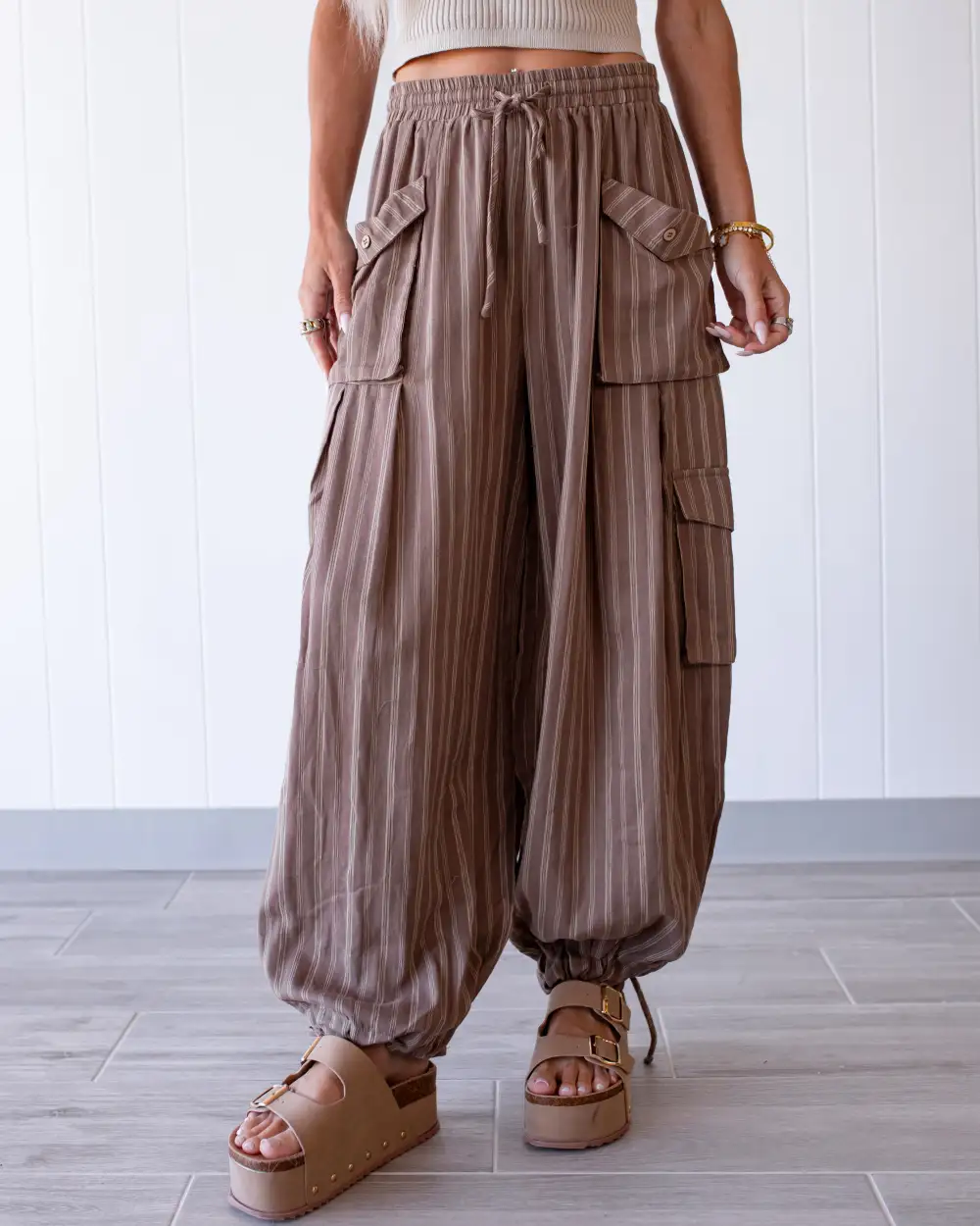 Modern Striped Cargo Pants