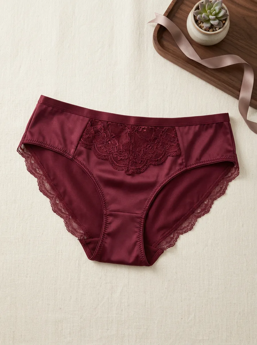 Women's Classic Satin Lace Trimmed Panties