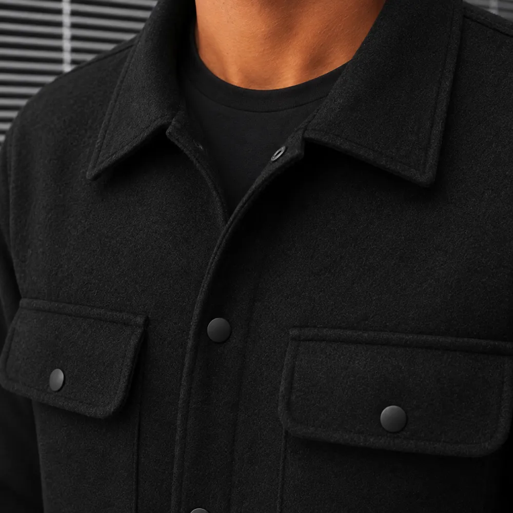 Utility Woven Snap-Front Jacket