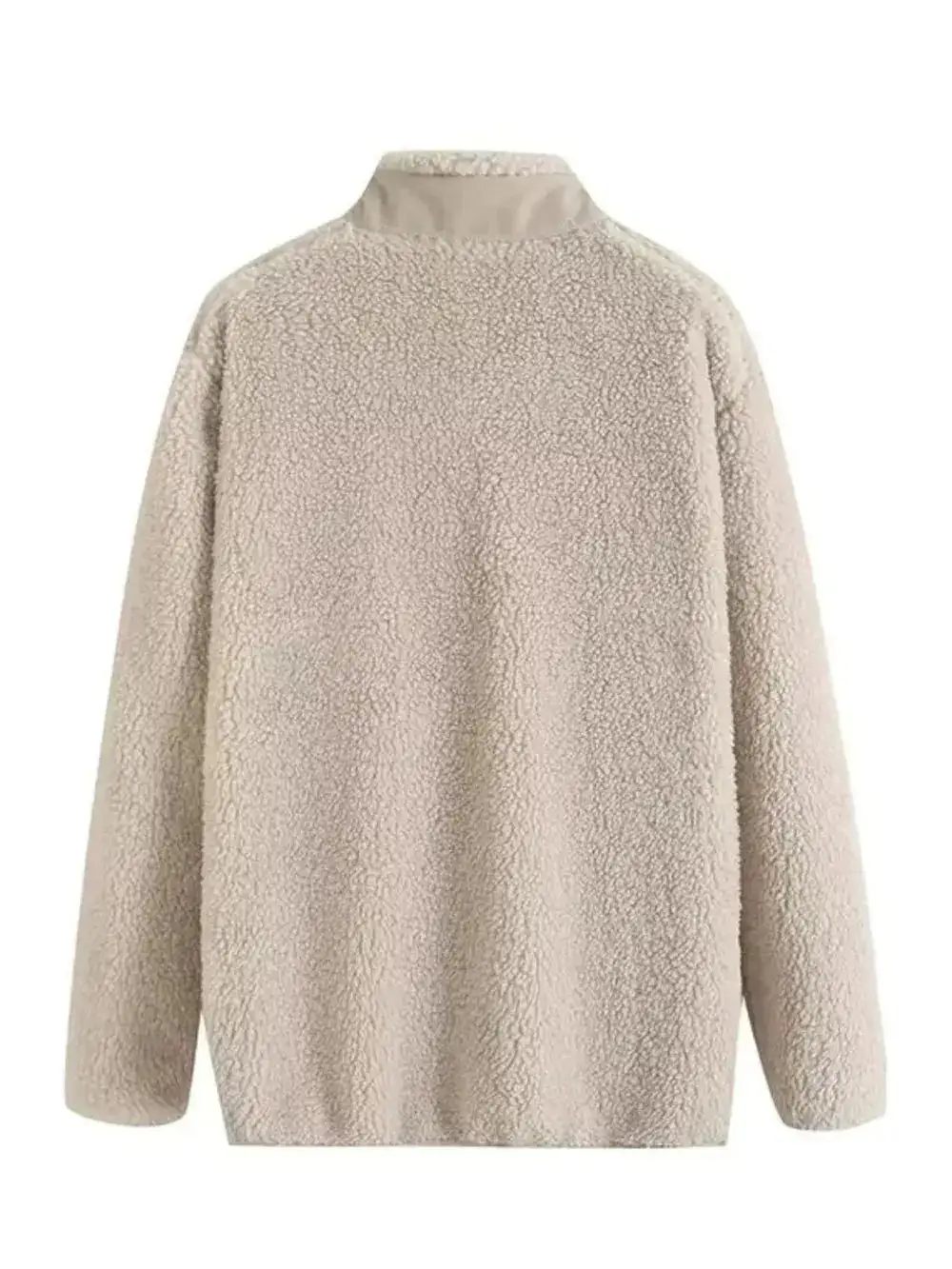 Plush Zip Front Pocketed Casual Jacket