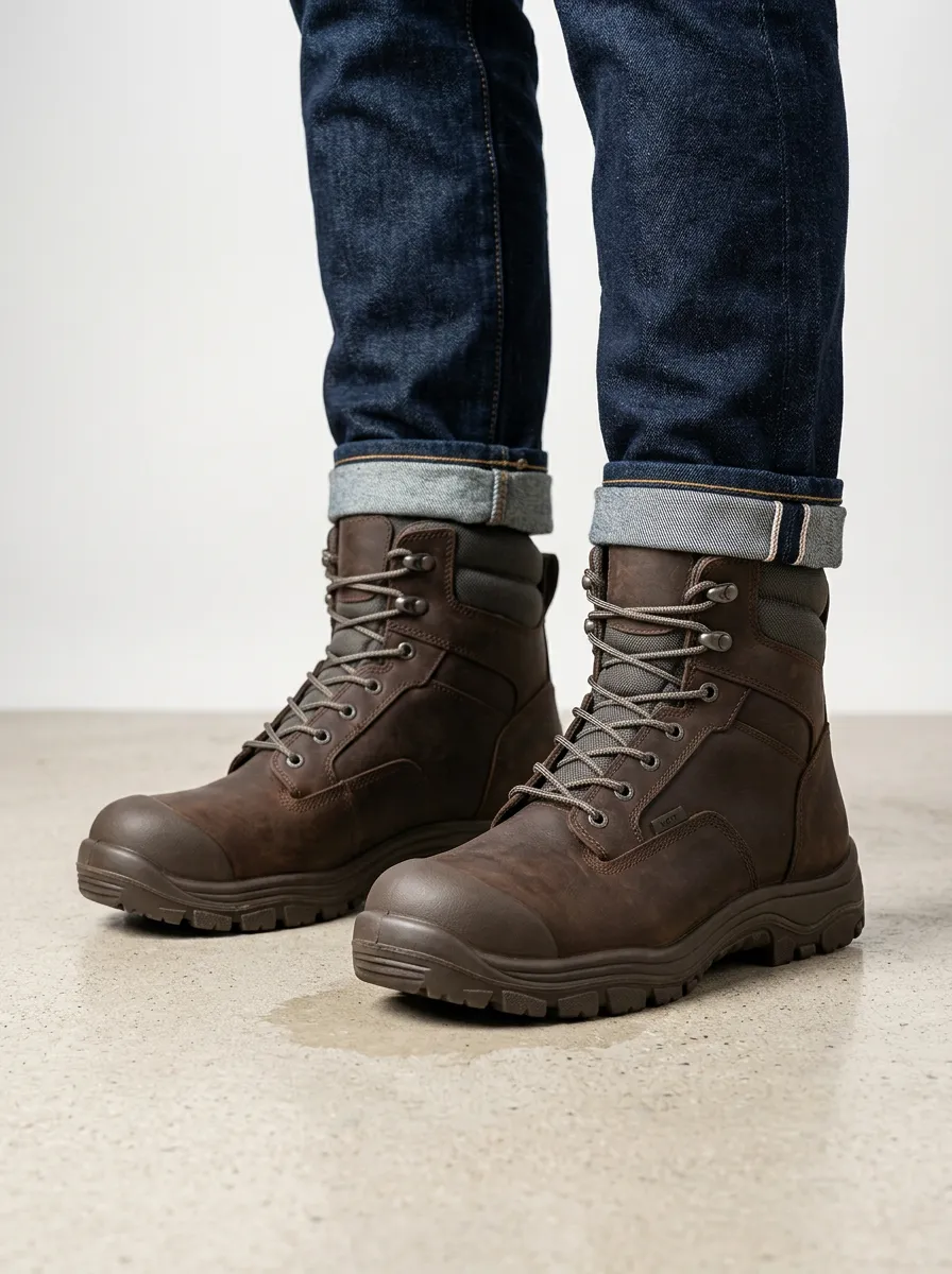 Men's Waterproof Construction Graphic Detail Work Boots