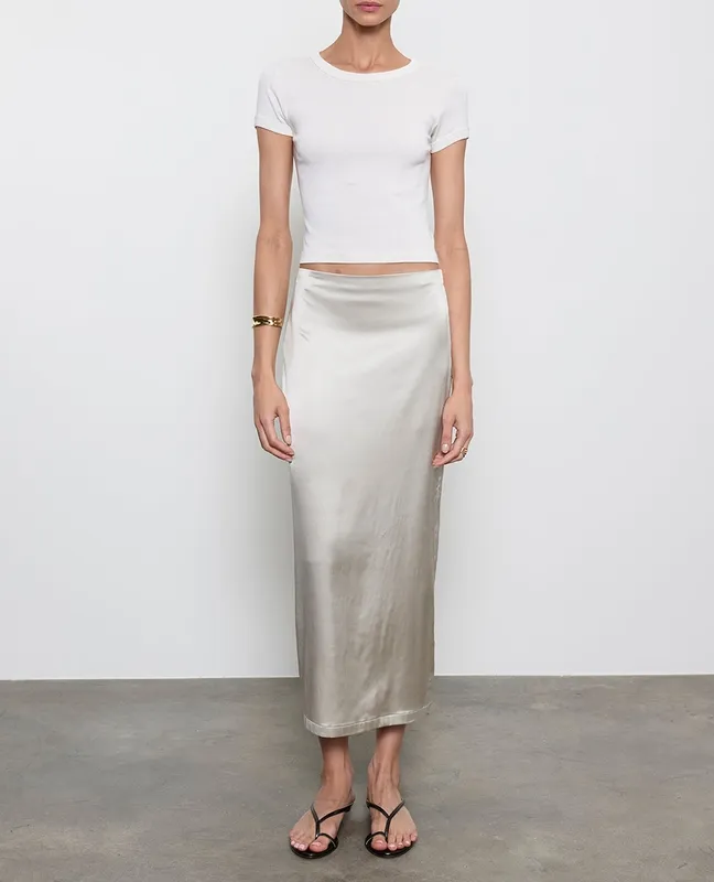 Baby Rib Cropped Tee Pearl Grey