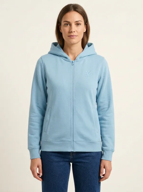 Women's Floral-Motif Full-Zip Vertical-Pocket Hoodie