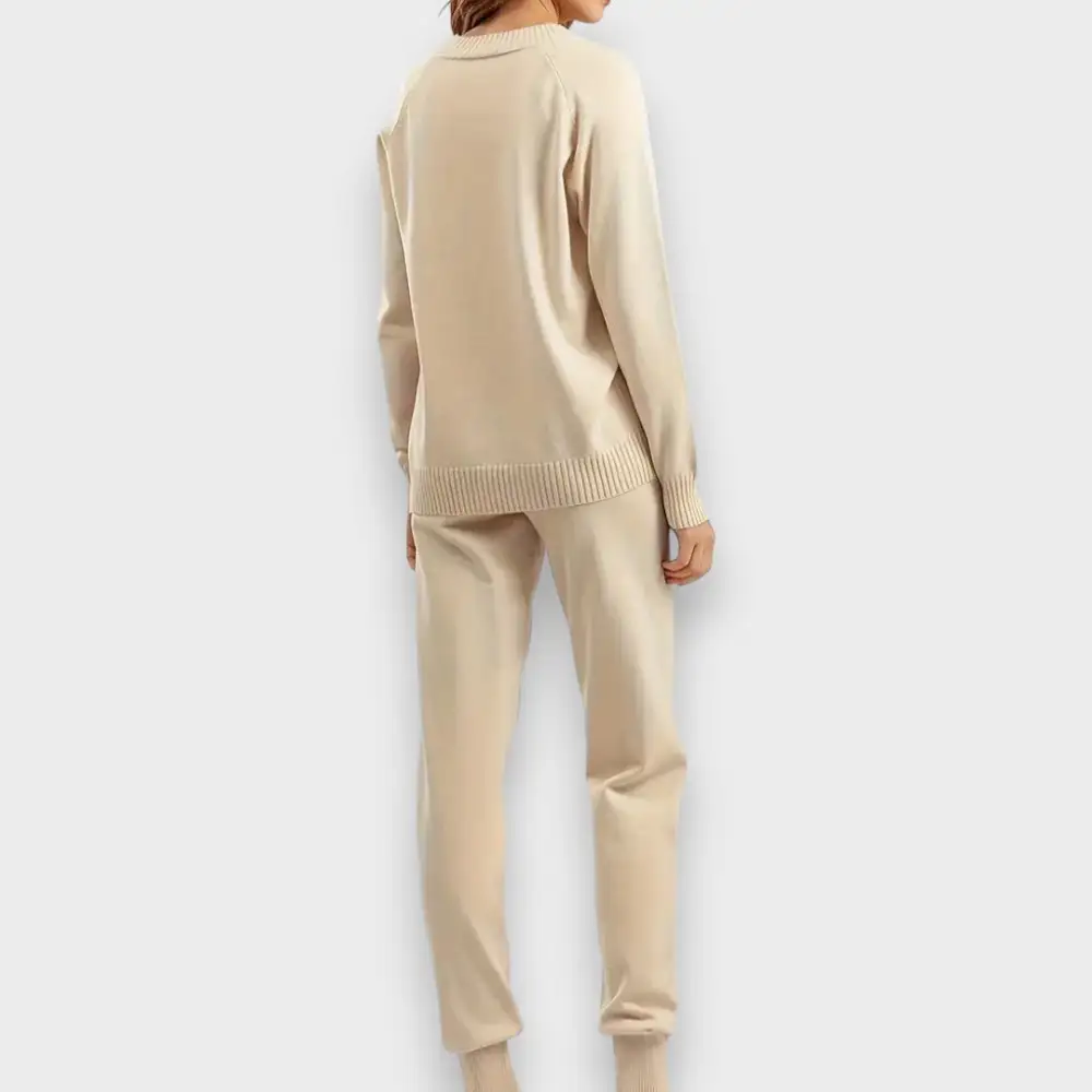 V-Neck Knit Two Piece Set