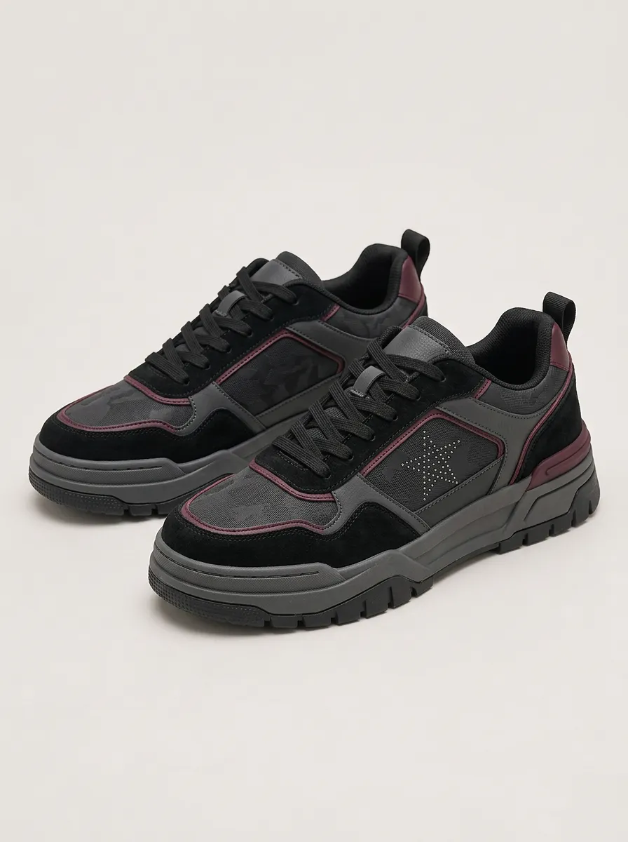 Men's Star Pattern Camo Skate Shoes
