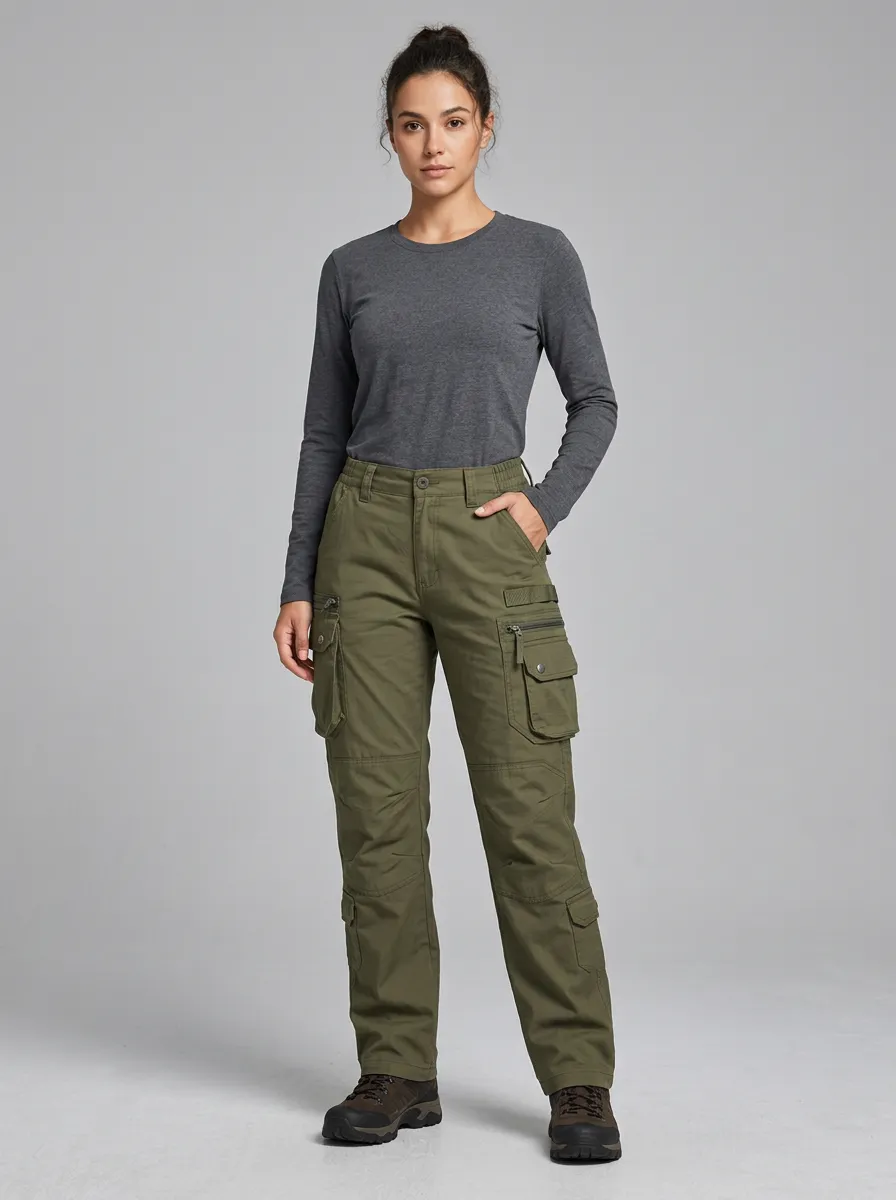 Tactical Outdoor Multi-Pocket Olive Cargo Pants
