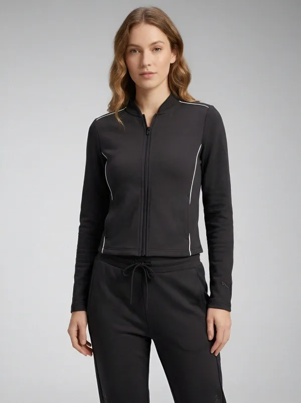 Women's Pink Athletic Casual Zip-up Tracksuit Set