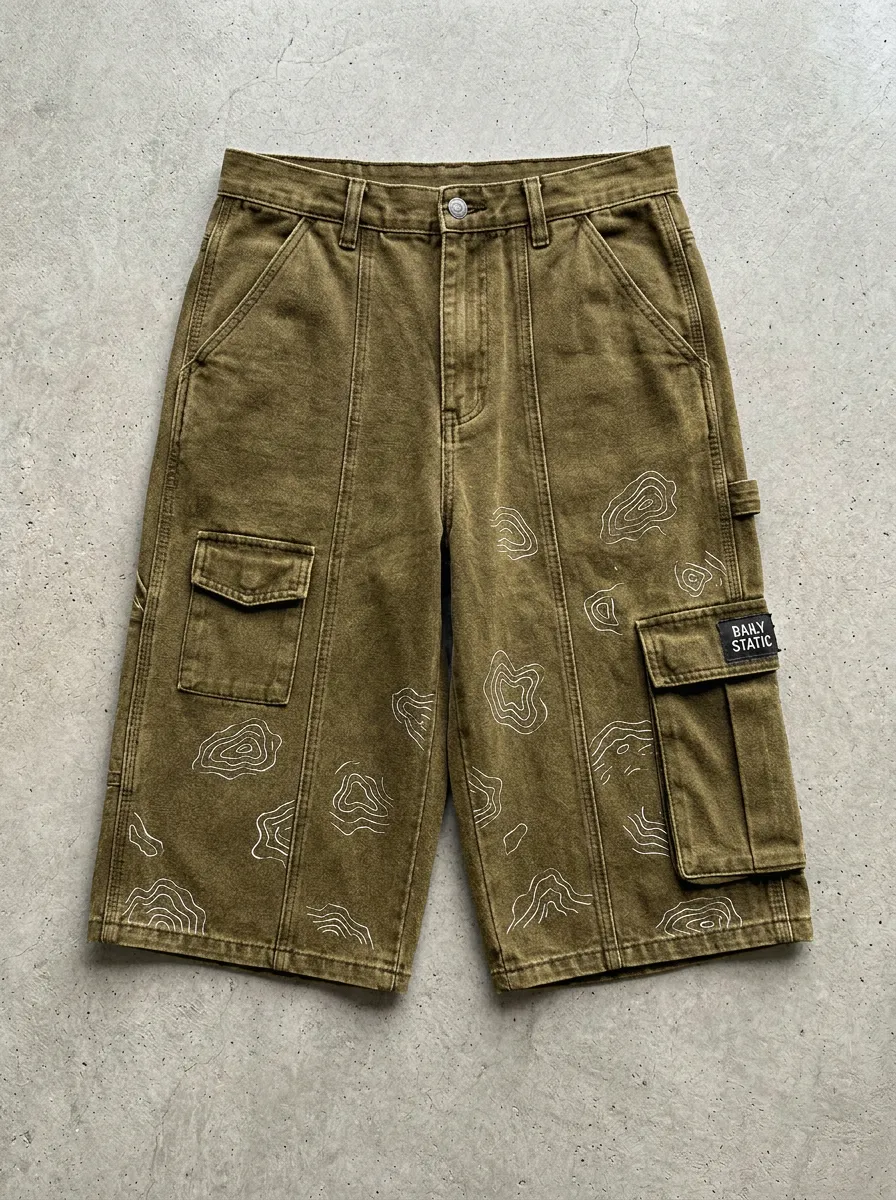 Rugged Cargo Topographic Graphic Men's Cargo Shorts