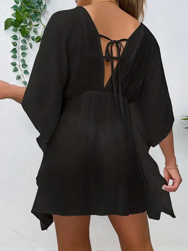 Drop Shoulder Loose Clean Swim Cover Up