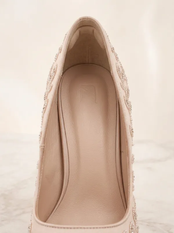 Sequin Embroidered Bridal Women's Formal High Heels