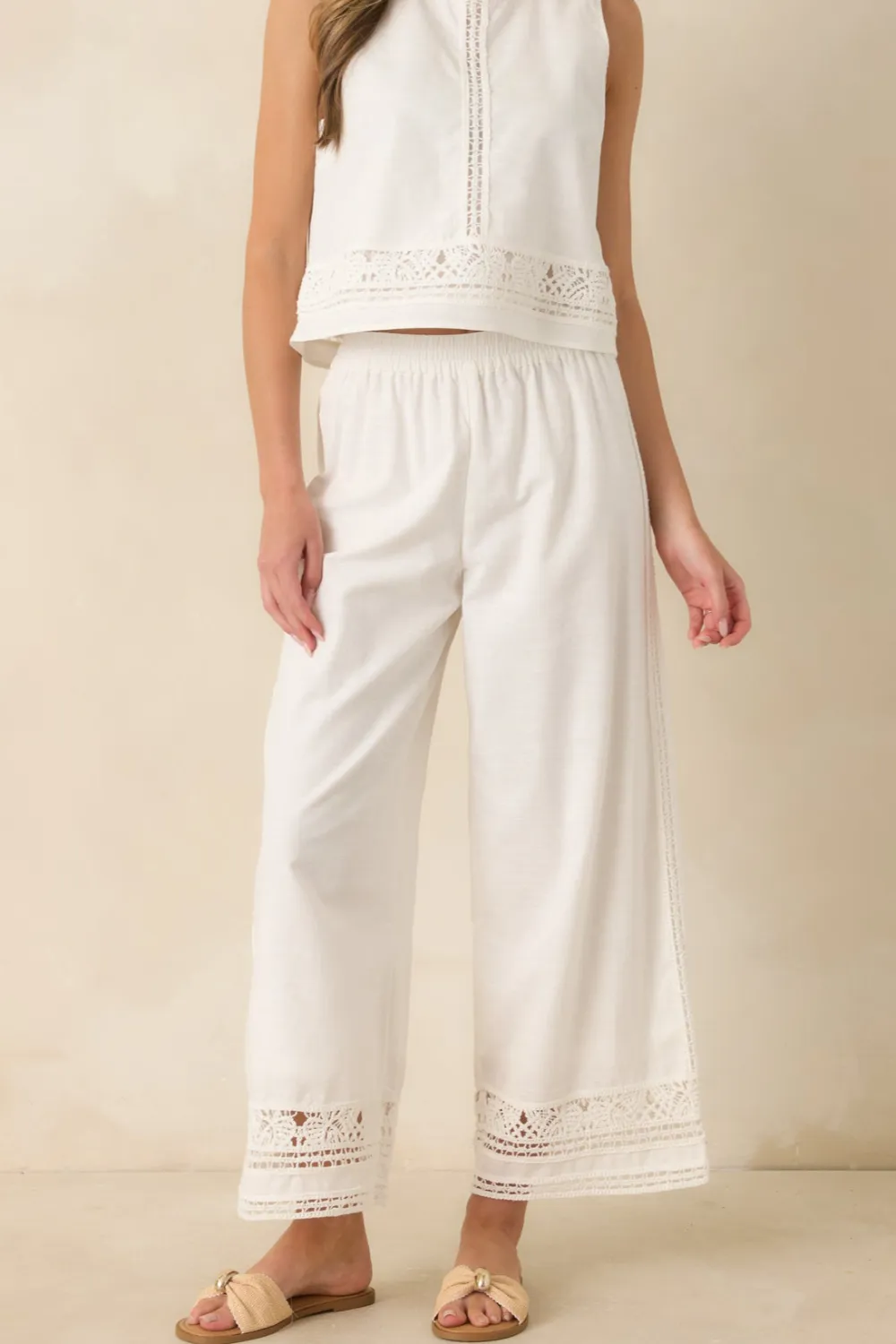 Cotton Linen Embroidered Pants