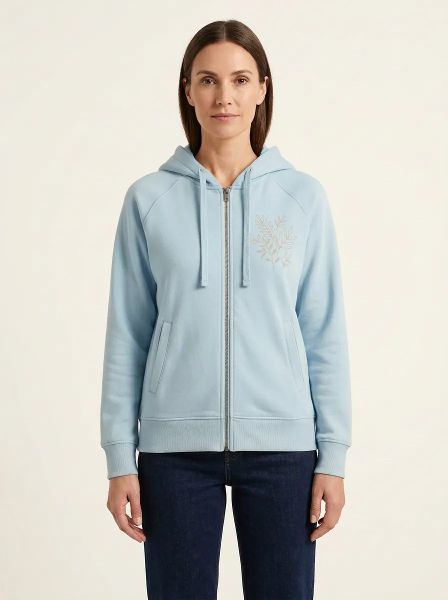 Women's Botanical-Line Embroidered Raglan Full-Zip Hoodie