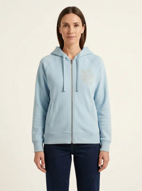 Women's Botanical-Line Embroidered Raglan Full-Zip Hoodie