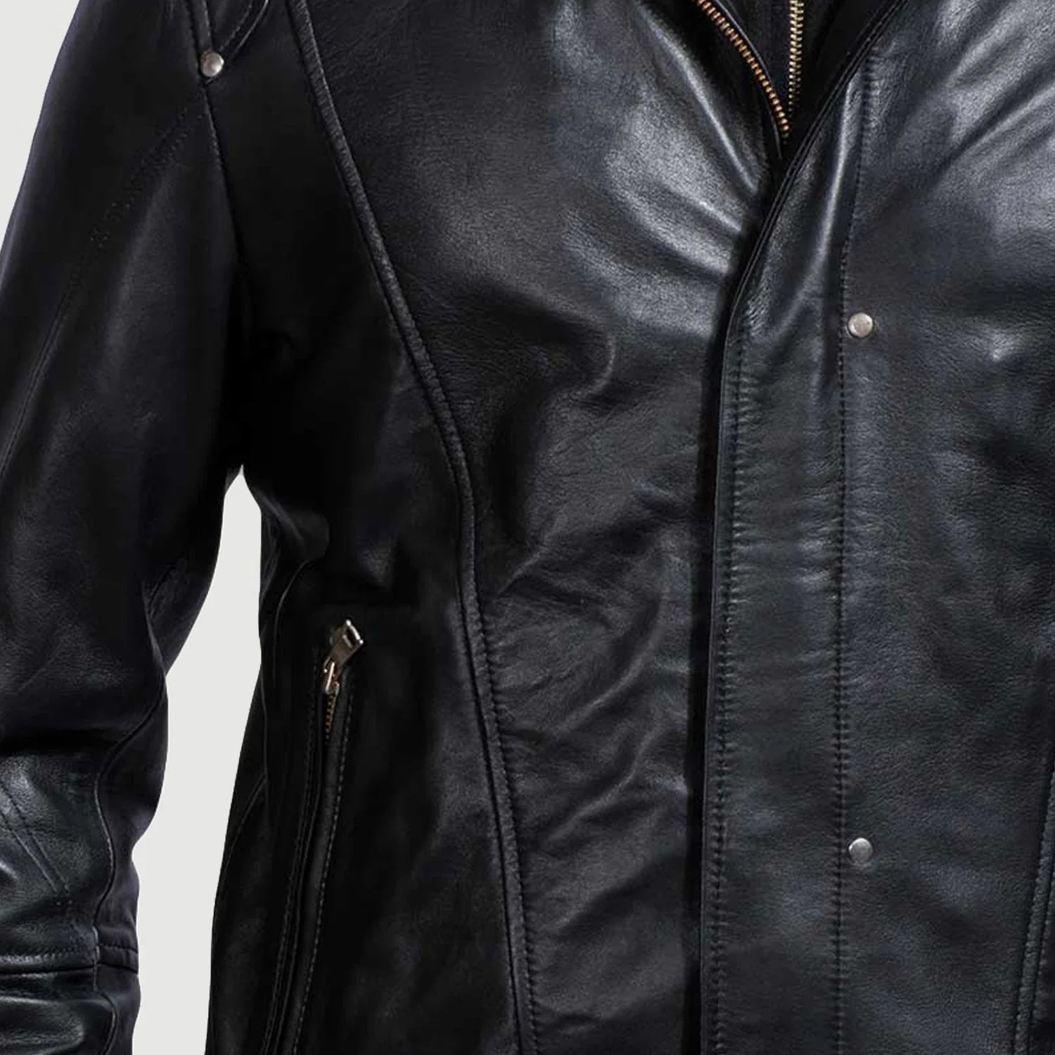 Men's Hooded Leather Jacket