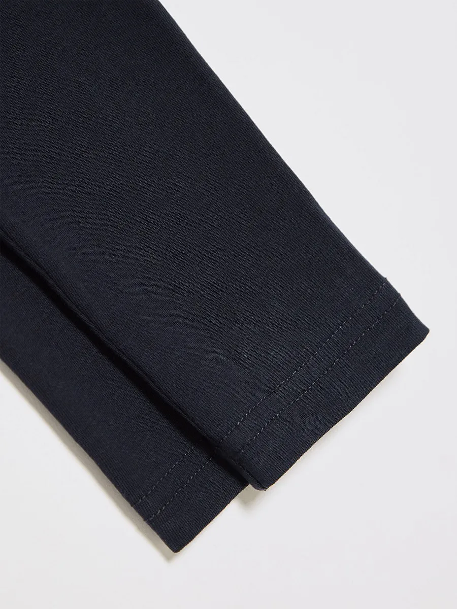 Navy Cotton Rich Girls School Leggings 2 Pack