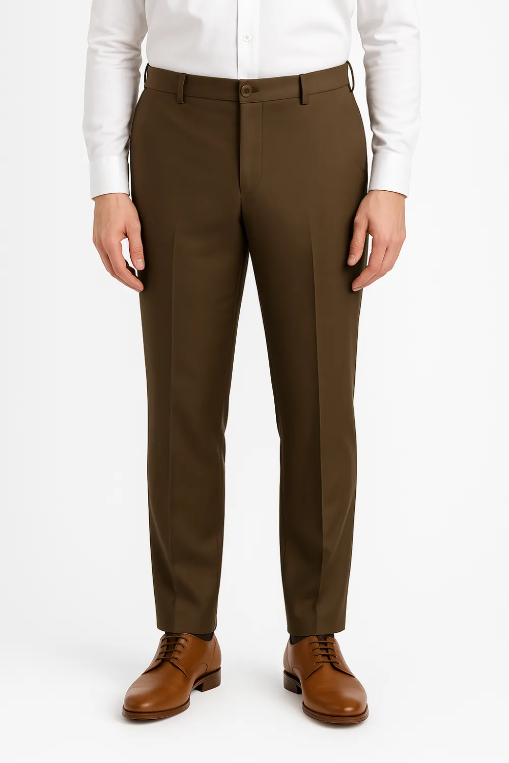 Relaxed Flat Front Regular Rise Traditional Fit Trousers