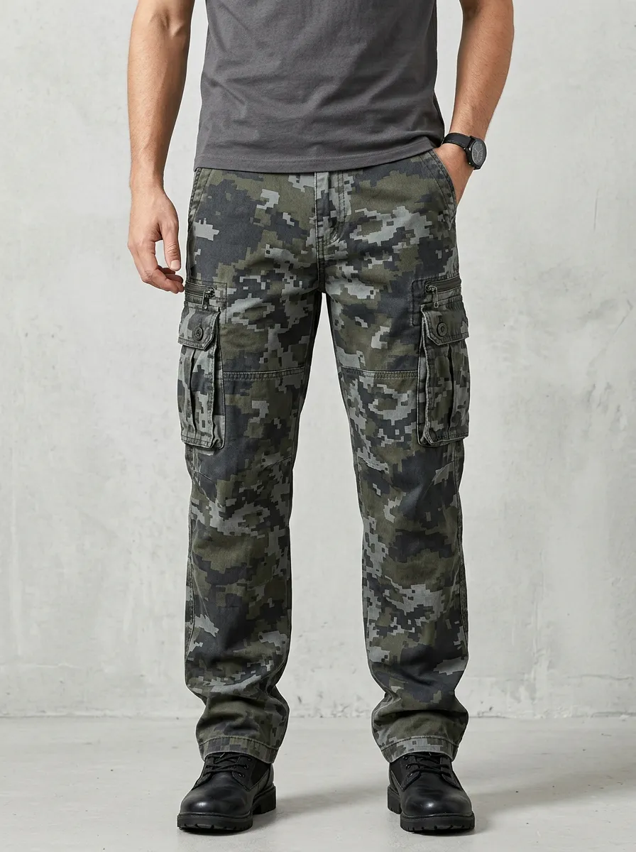 Digital Camo Camouflage Cargo Pants