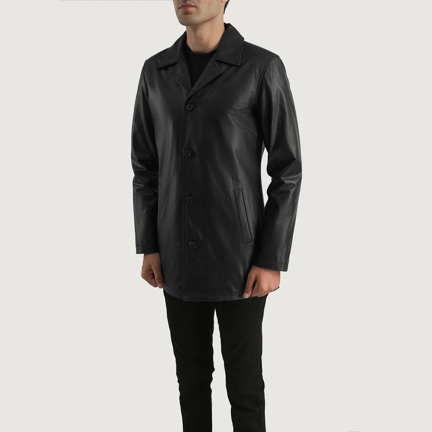 Men's Rugged Leather Coat