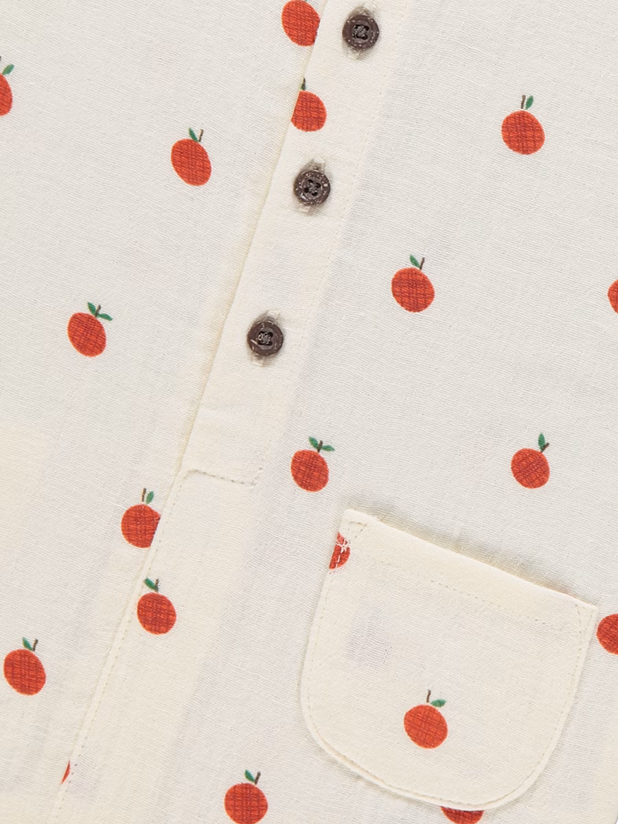 Neutral Apple Woven Romper detail 1