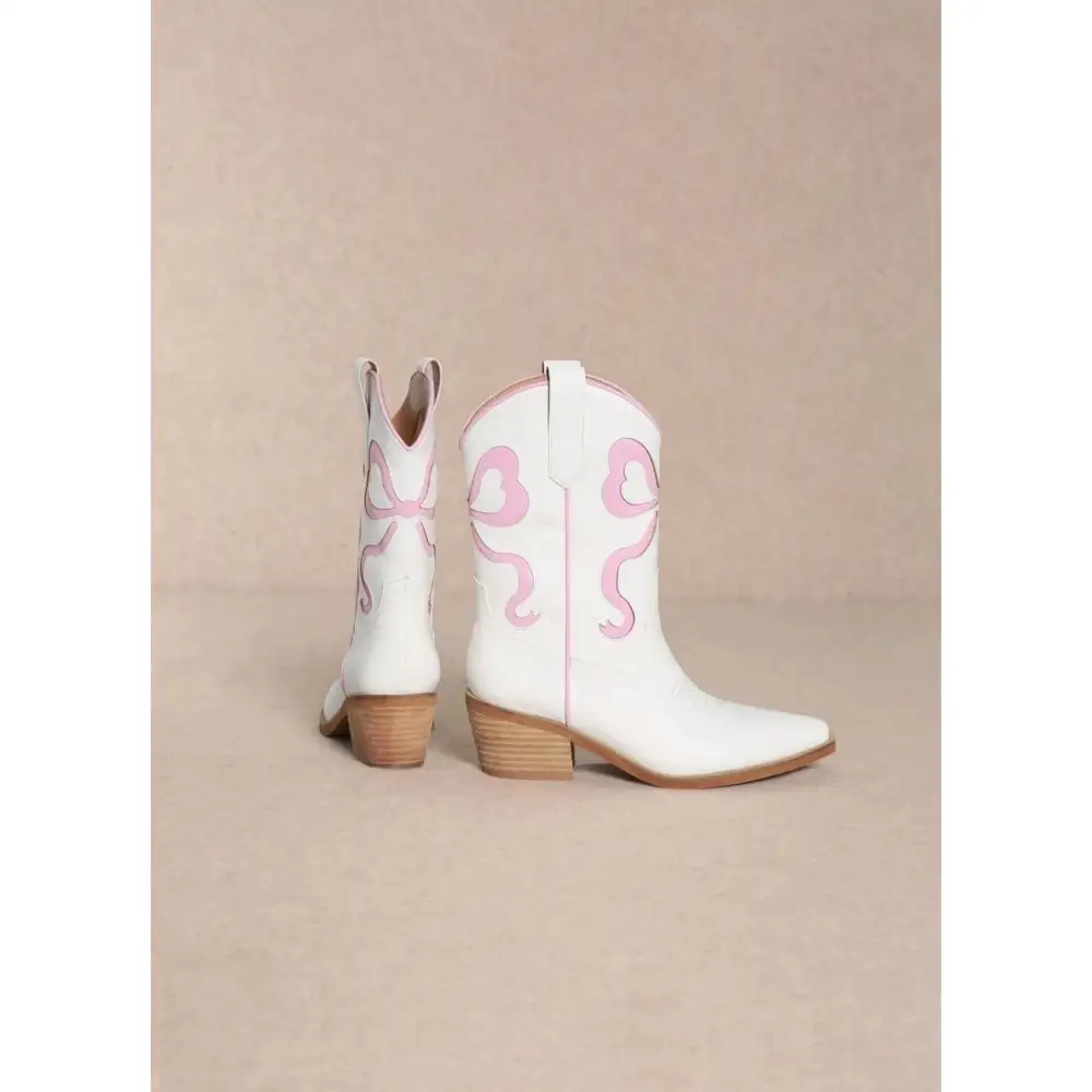 Miriam Bow Ribbon Design Coquette Booties
