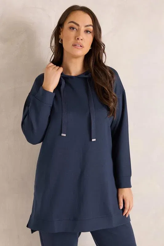 Navy Blue Luxe Drawstring Hoodie