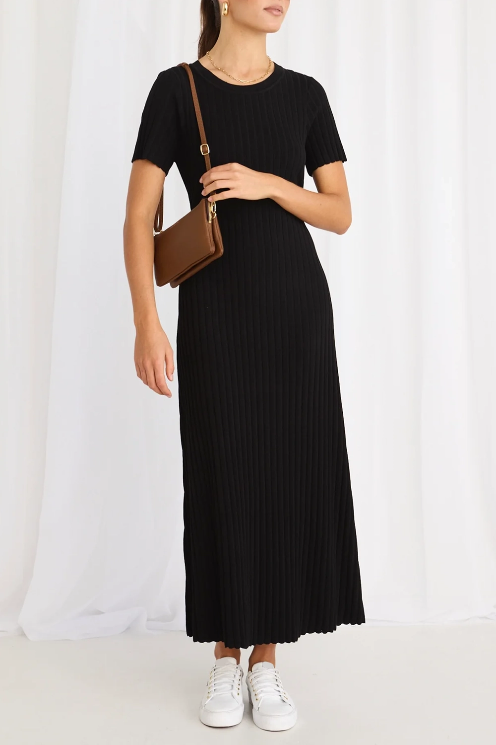 Crew - Neck Ribbed Maxi Dress