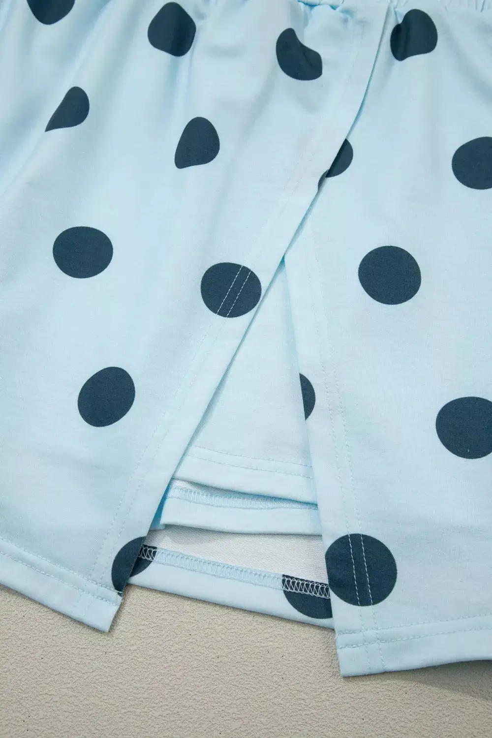 Polka Dot Sleeveless Top and Skort Casual Set
