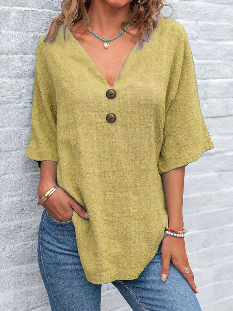 V-Neck Polished Blouse