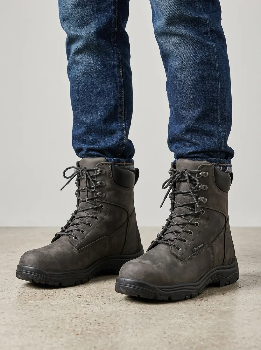 Unisex Outdoor Industrial Waterproof Leather Work Boots