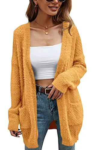 Womens Cardigan Color Block Striped Draped Kimono Cardigans Long Sleeve Open Front Casual Knit Sweaters Coat Outwear