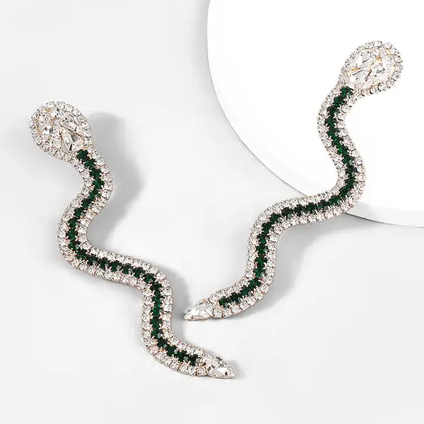 Rhinestone Snake Earrings